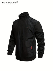 Men's Athletic Suit Stretchy Pants & Zip Up Jacket Stand Collar