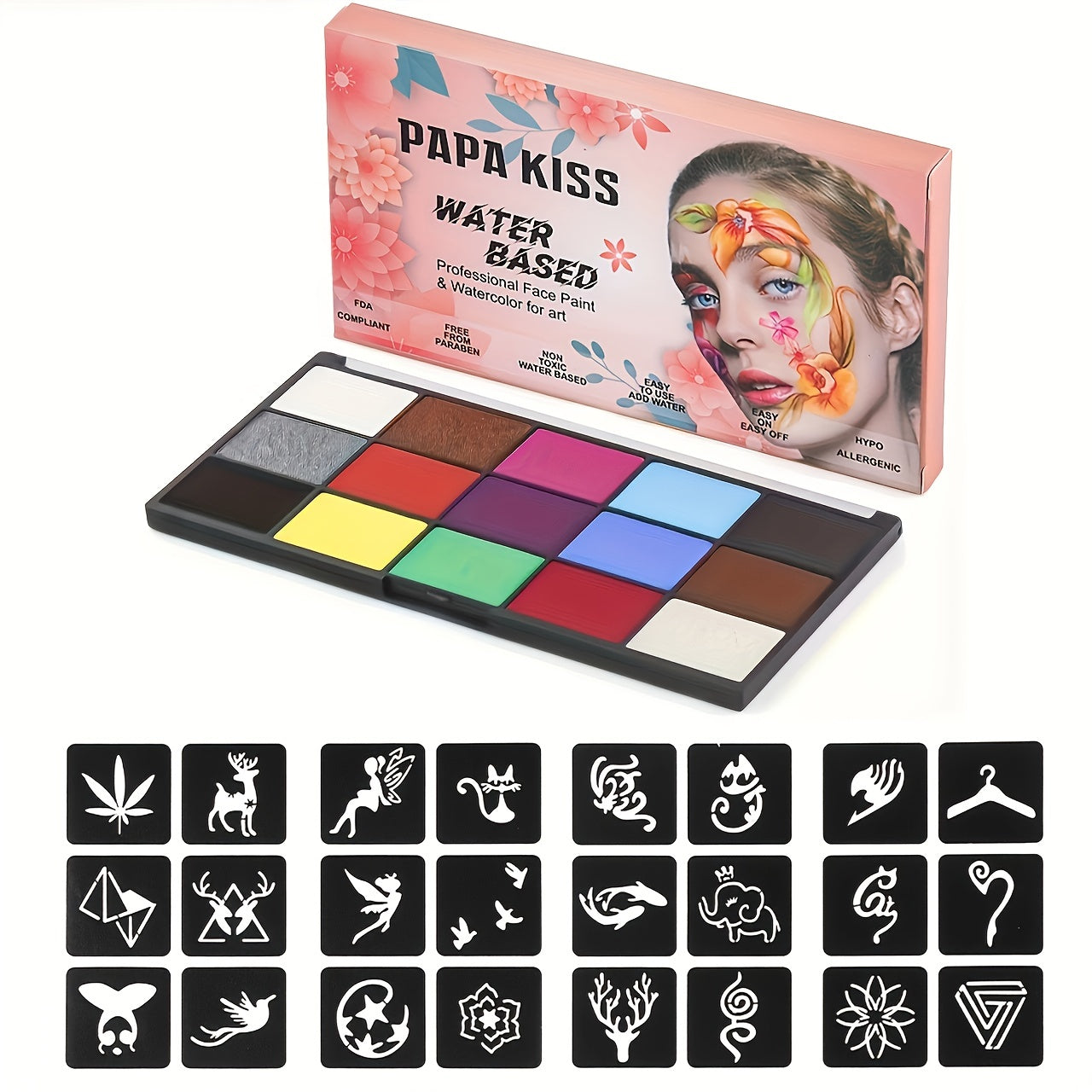 Skin-Friendly Face Paint Kit for Halloween Makeup