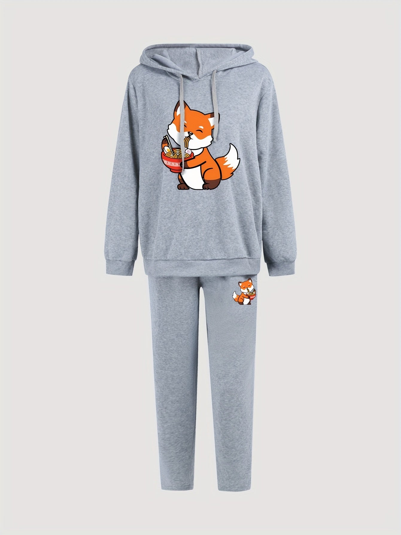  Fox Hoodie & Sweatpants Outfit Set