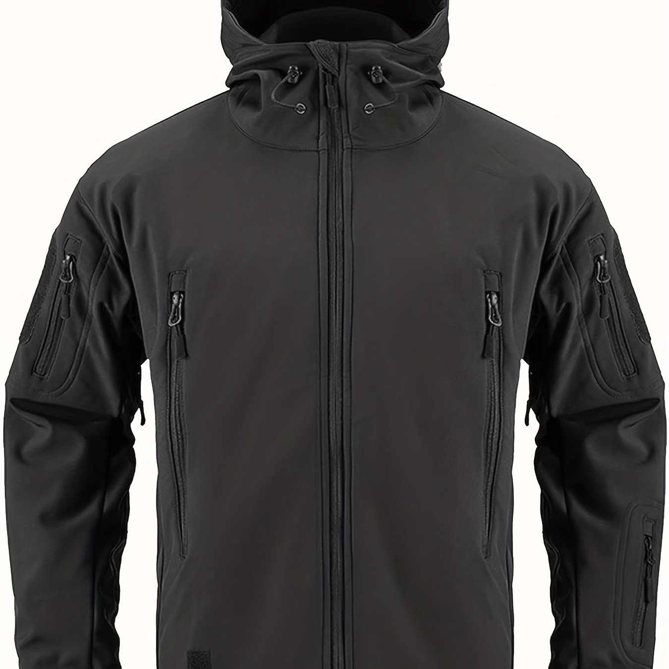 Men's Waterproof Hooded Tactical Jacket Windproof Warm Zip Pocket Jacket