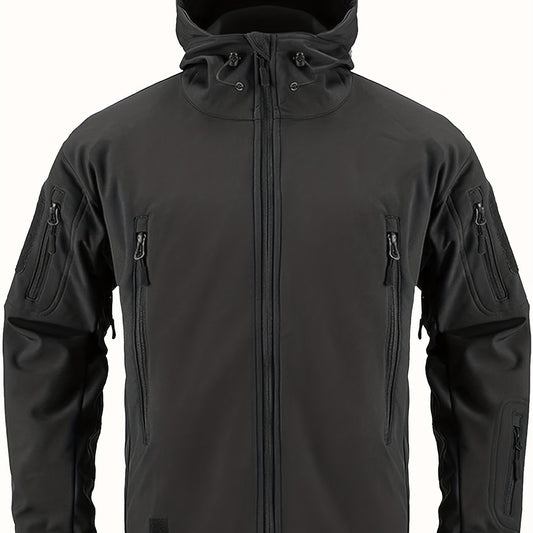 Men's Waterproof Hooded Tactical Jacket Windproof Warm Zip Pocket Jacket
