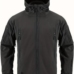 Men's Waterproof Hooded Tactical Jacket Windproof Warm Zip Pocket Jacket