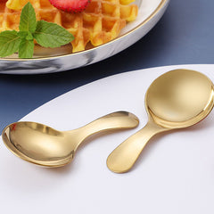 Golden Stainless Steel Tea Spoon - Durable Japanese Tableware