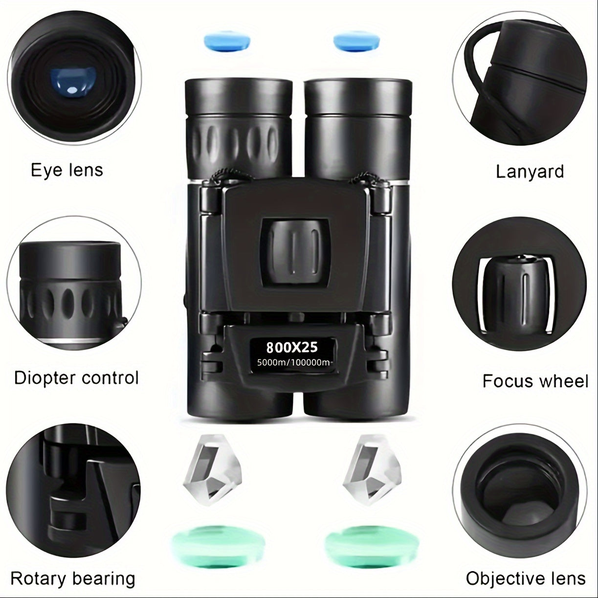 Portable Folding Binoculars for Camping & Tourism