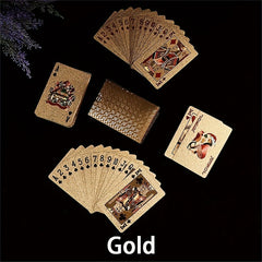 Waterproof Plastic Poker Card PET Table Game For Party Gathering Golden Foil Pla