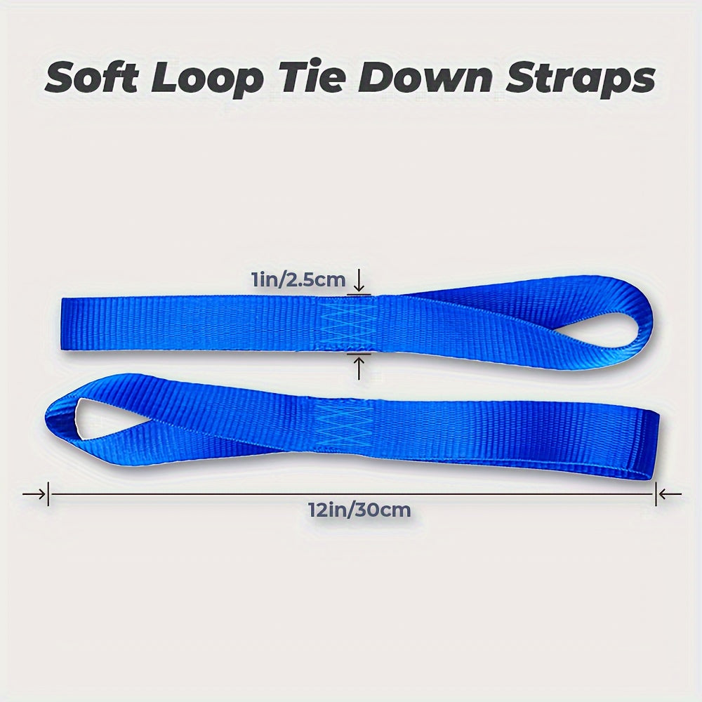 4pc Soft Loop Tie Down Straps for Motorcycle Scooter Dirt Bike Garden Equipment