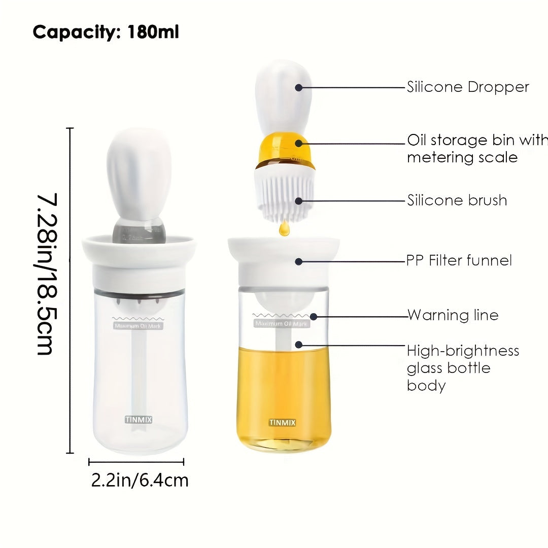 2in1 Dispenser Bottle With Silicone Brush For Cooking