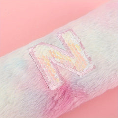 Plush Letter Stationery Bag Gradient Octagonal Pen Box