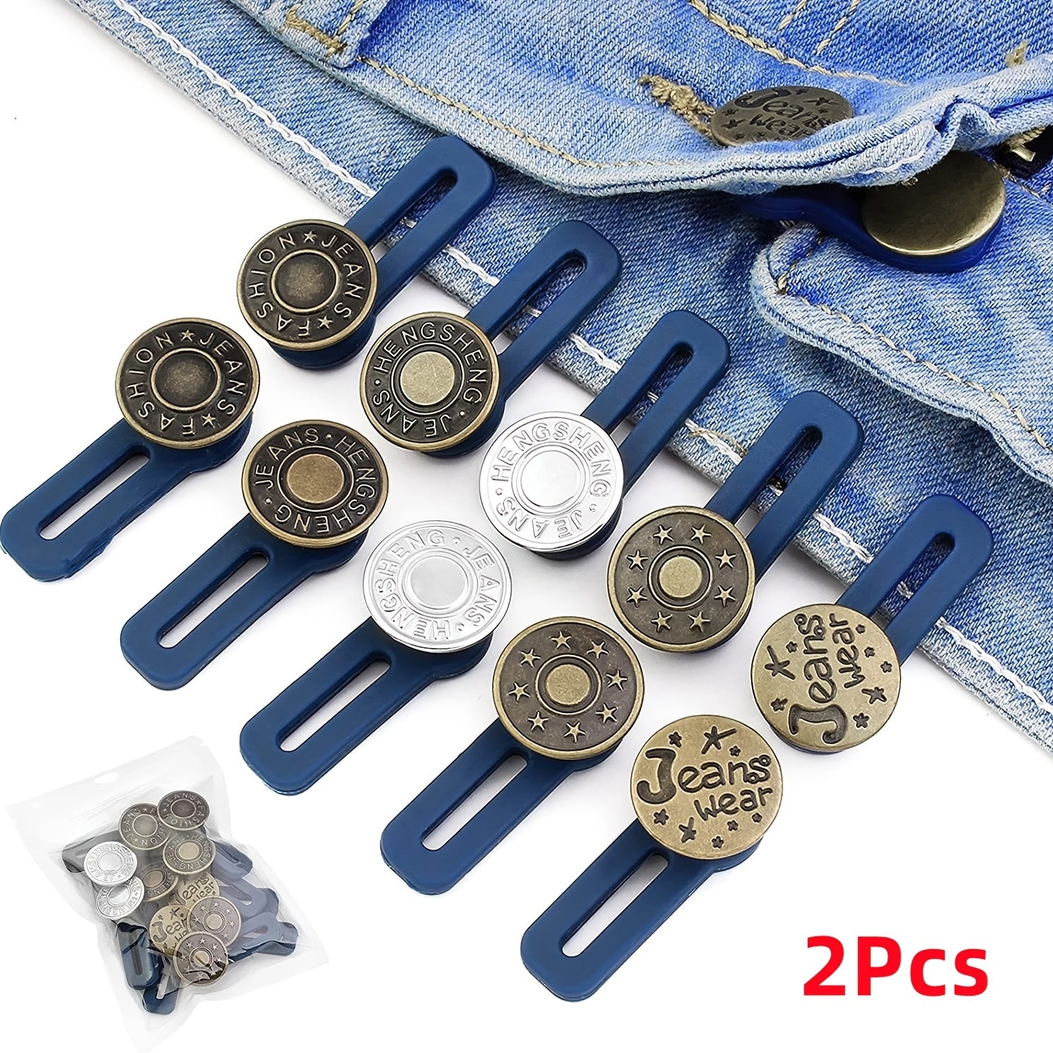 Detachable Jeans Button Pants Extender Clothing DIY Random Style