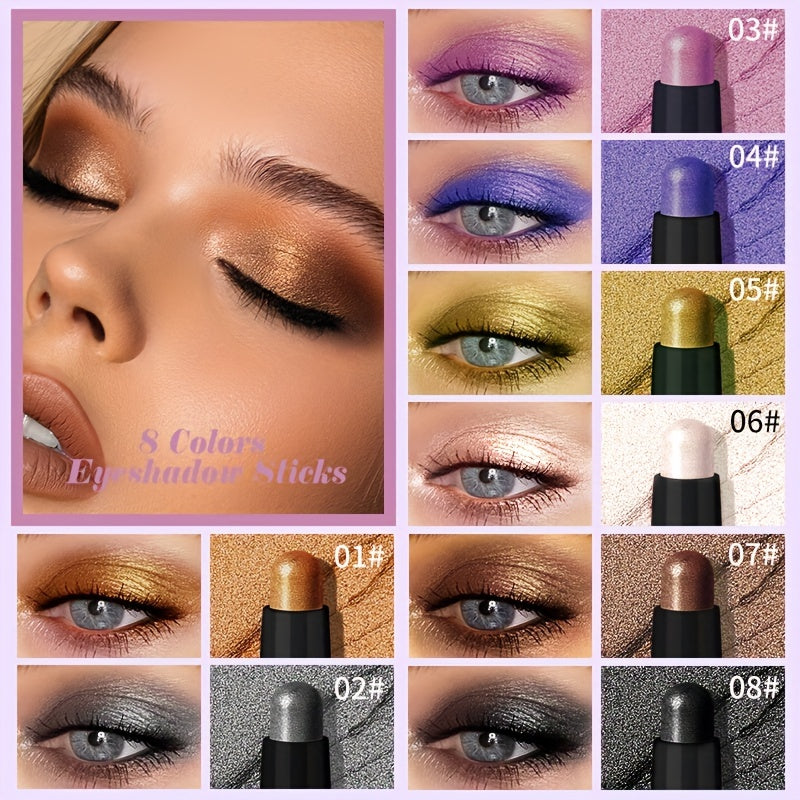 Shimmer Metallic Eyeshadow Stick & Highlighter Stick Set