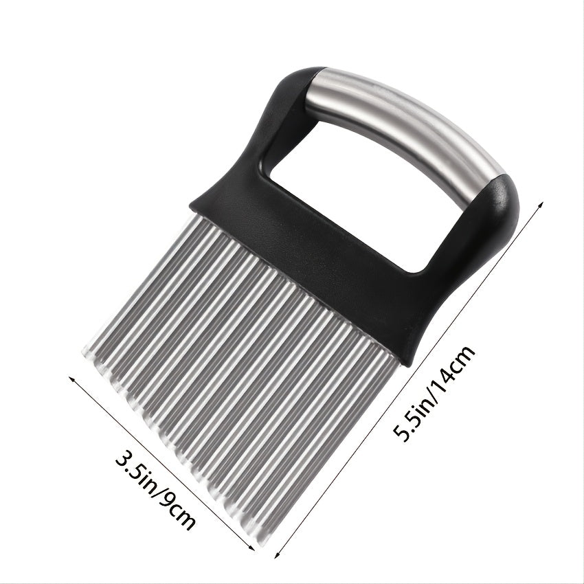 1pc Crinkle Cutter Wavy Chopper Stainless Steel Safe Kitchen Tools Shell Slicer