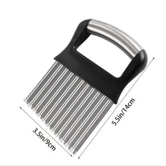 1pc Crinkle Cutter Wavy Chopper Stainless Steel Safe Kitchen Tools Shell Slicer