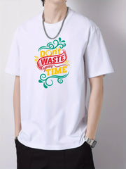 Men's Cotton Letter Print Active T-shirt