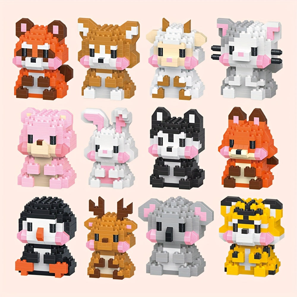 Mini Animal Building Blocks Tiger Koala Reindeer Penguin Fox Rabbi