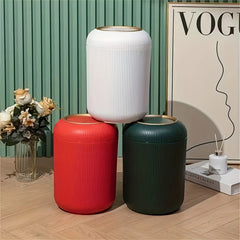 Anti Odor Wastebasket With Lid Press Type Desktop Paper Basket