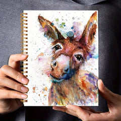 Donkey Portrait Ink Painting Notebook with Bible Verses