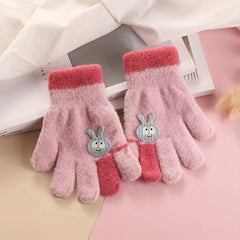 5 Finger Thin Warm Knitted Gloves for Autumn & Winter