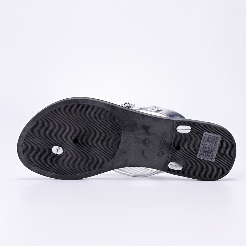 Rhinestone Flip Flops Flat Summer Shoes