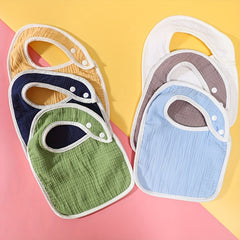 Comfy Baby Bib for 0-3 Year Olds, Stylish Plain with Button Fastening