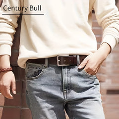 Pin Buckle Leather Belt Vintage Casual Middle aged Youth Leather Belt For Men