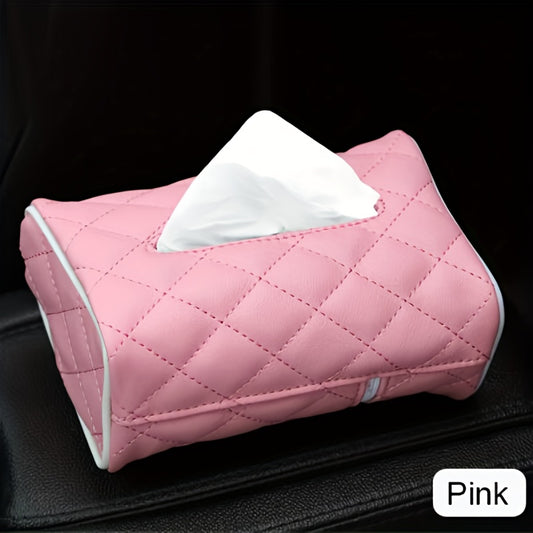 Car Tissue Cover PU Car Tissue Box Leather Toilet Paper Holder Seat Back