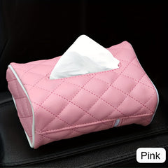Car Tissue Cover PU Car Tissue Box Leather Toilet Paper Holder Seat Back