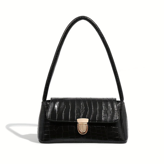 Crocodile Pattern Underarm Bag Vintage PU Shoulder Bag