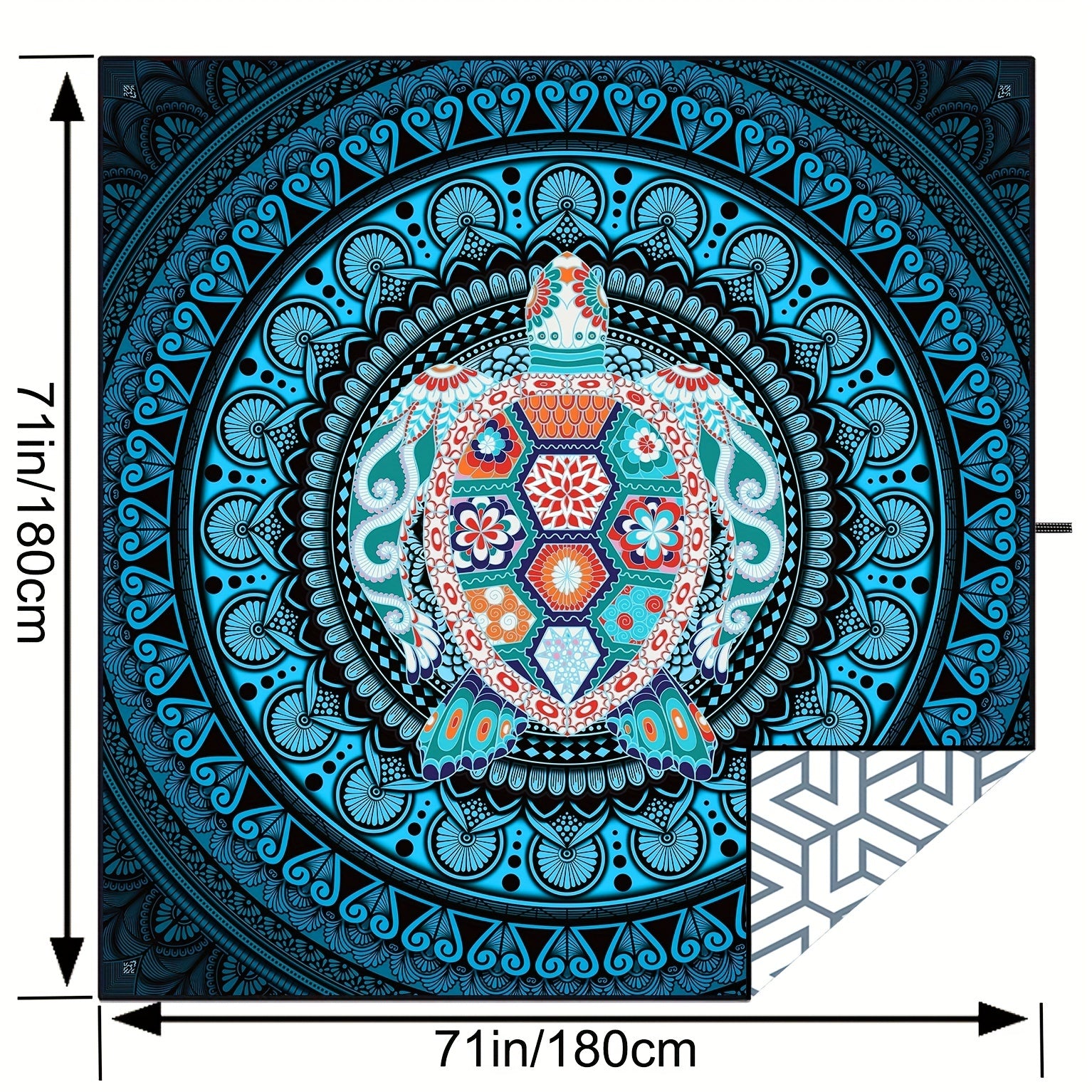 Turtle Pattern Beach Towel Absorbent Sandproof Lightweight Towel