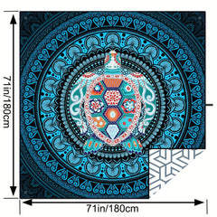 Turtle Pattern Beach Towel Absorbent Sandproof Lightweight Towel