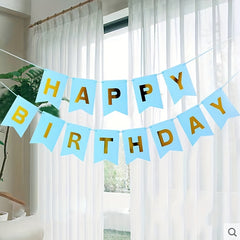 Happy Birthday Pull Flag Letter Bronzing Banner Children's Birthday Decor