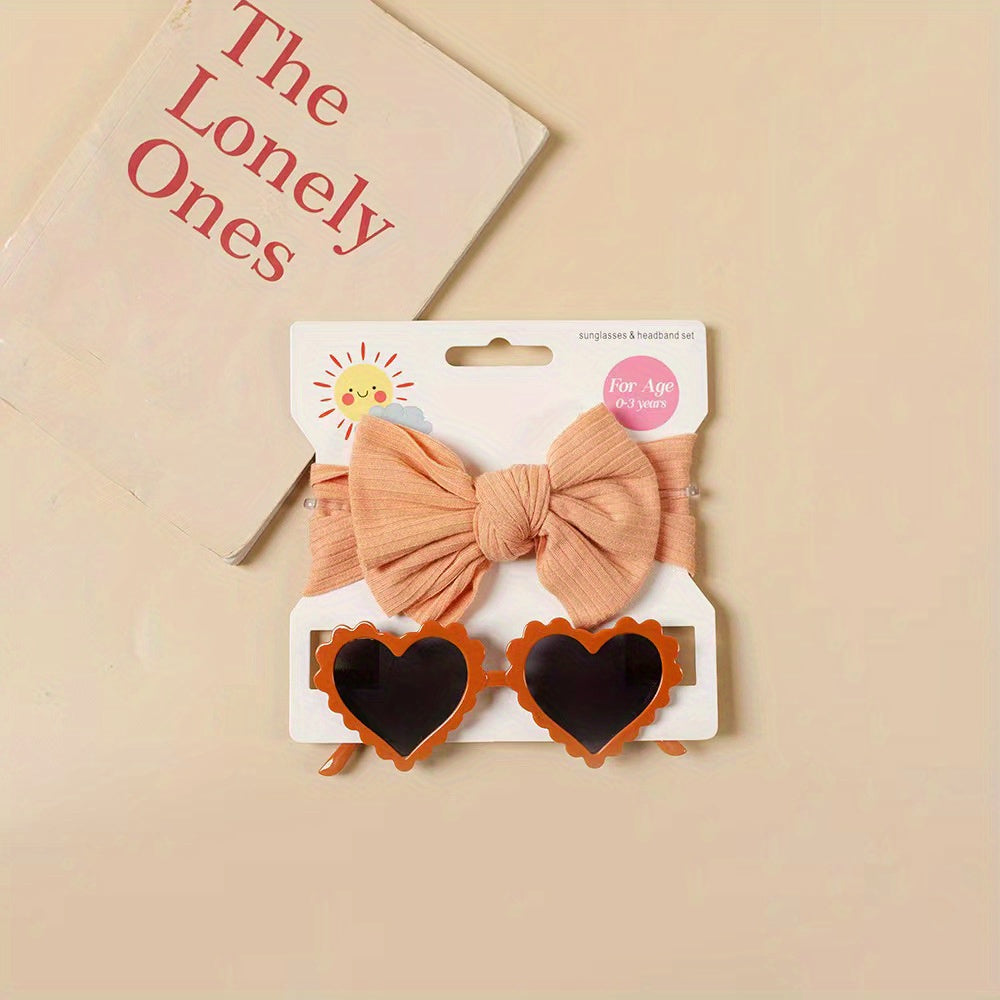 Baby Girls Bow Headbands & Sunglasses Set - Birthday Gift