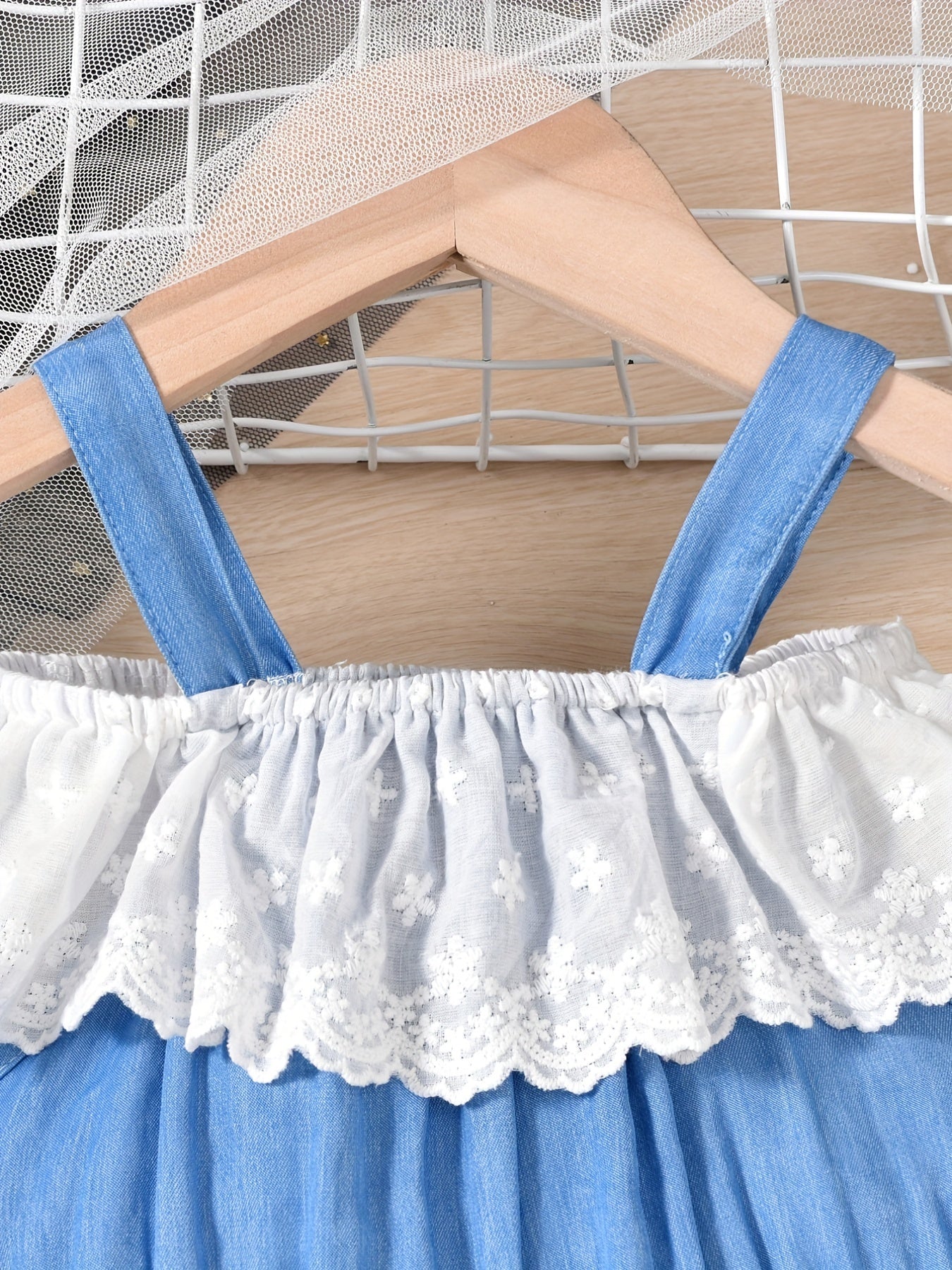 Toddler Girls Lace Ruffle Trim Rompers Jumpsuits