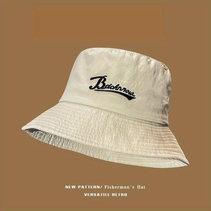Men's Letter Fisherman Hat Spring Summer Thin Breathable Basin Hat