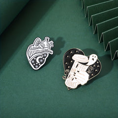6pcs Cartoon Animal Alloy Badges Funny Horror Metal Brooch Costume