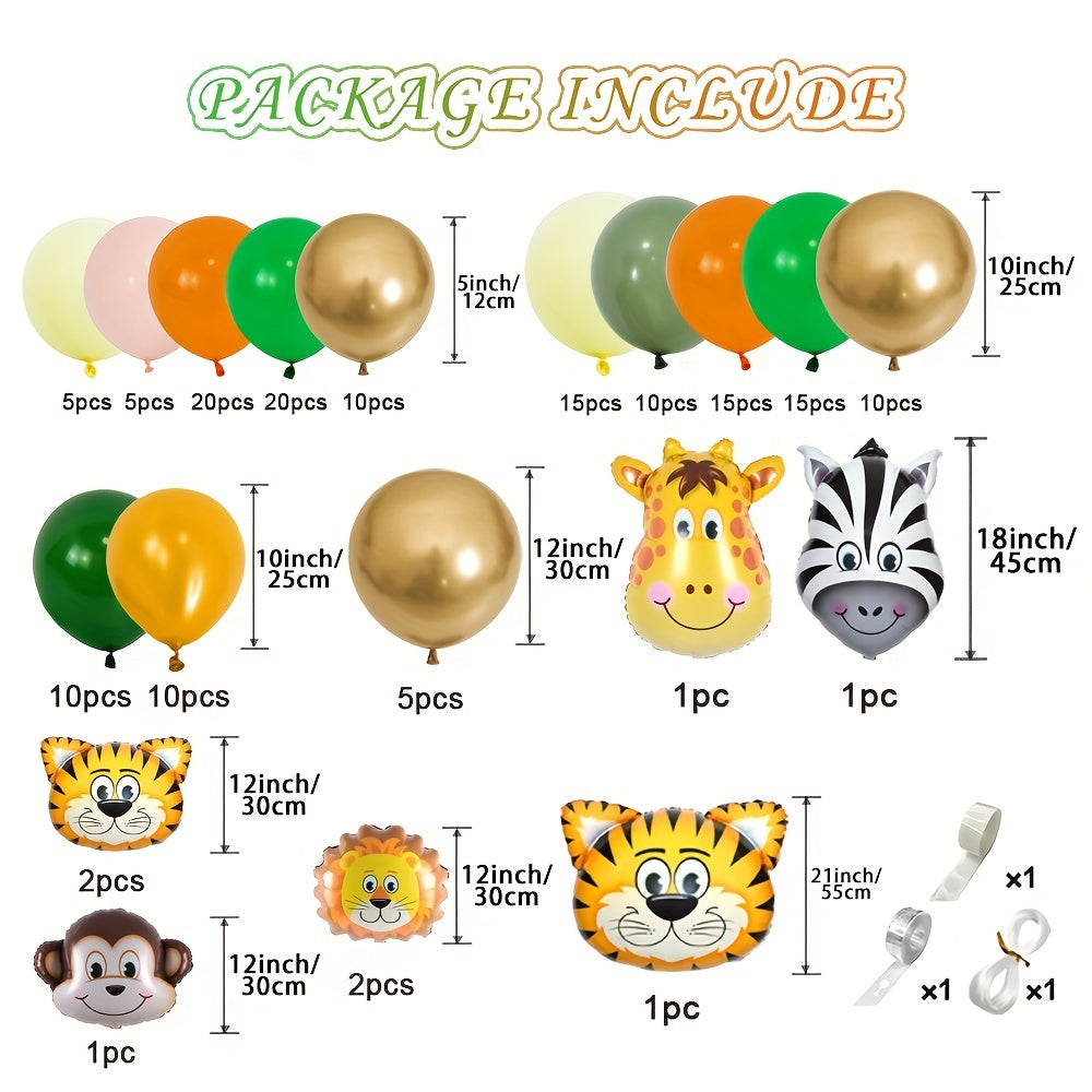 161pcs Jungle Safari Birthday Party Decorations Safari Animal Balloon Garland
