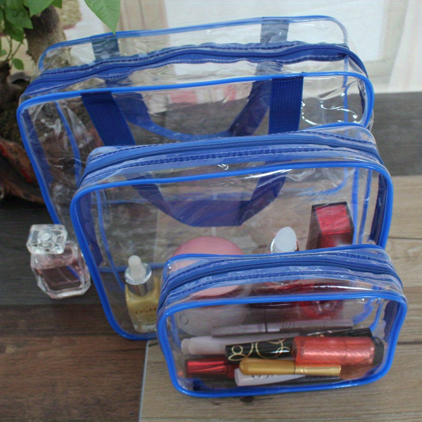 Clear Makeup Bag Waterproof Travel Toiletry Bag With Handle and Zipper