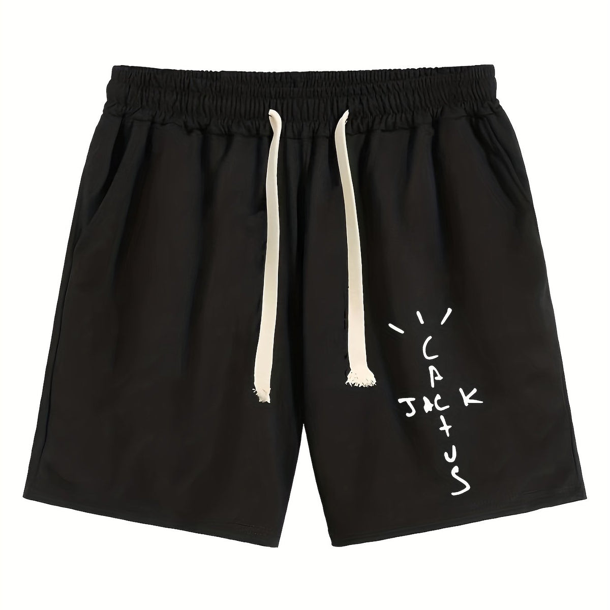 Men's Letter Print Drawstring Shorts for Summer