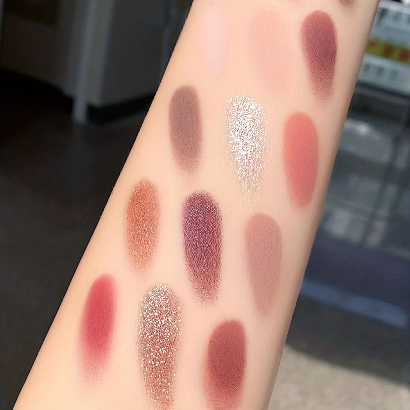 15 Shades Pink Eyeshadow Palette Matte Shimmer Glitter Finish Makeup Tool