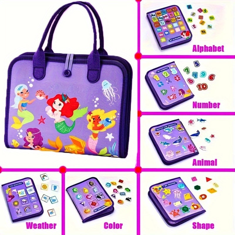 Purple Mermaid Felt Learning Board Early Education Treasure Teaching Tools