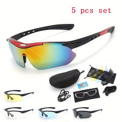 Polarized Sunglasses for Cycling Fishing with Case & Accessories