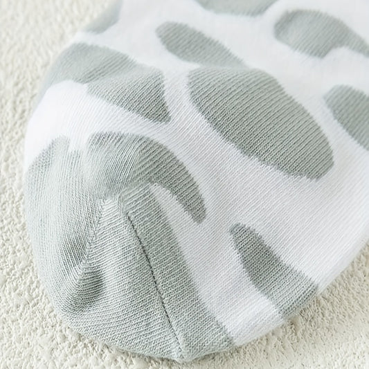 6 Pairs Cow Spot Print Socks Comfy & Breathable Women's Stockings