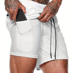 Men's 2 In 1 Lightweight Cotton Training Shorts