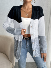 Casual Long Sleeve Cardigan For Spring & Fall Women's Clothing