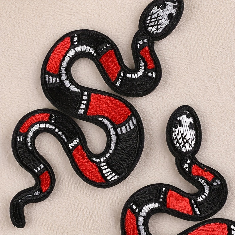 2pcs Boys Snake Embroidery DIY Patch for Clothes Backpack Hat