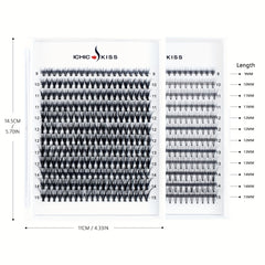 240pcs Cluster Lashes D Curling Long Individual Lashes Faux Mink False Eyelashes