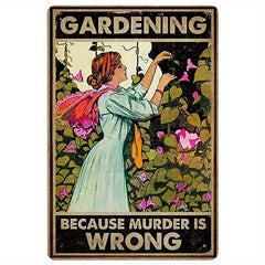 Funny Michael Myers Sunflower Gardening Retro Tin Sign