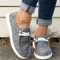 Women's Graphite Boat Shoes Lace Up Slip on Lightweight Casual Walking Shoes