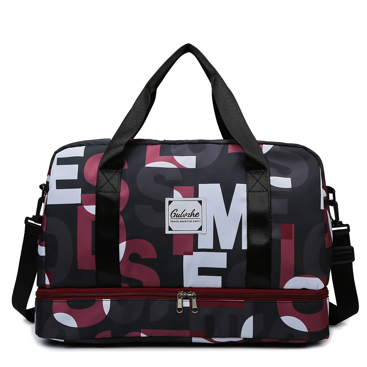 Compact Gym Bag With Oxford Fabric Letter Print