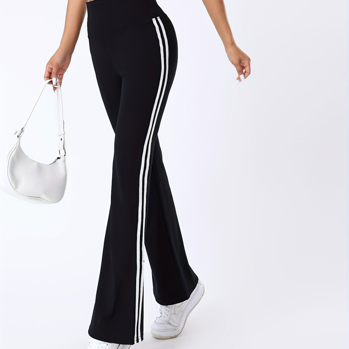 Striped Flare Yoga Pants High Waist Bootcut Fitness Pants
