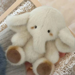 Soft Cream Elephant Plush Toy with Brown Accents for Kids